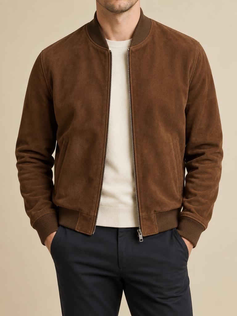 Jaqueta Bomber Camurça